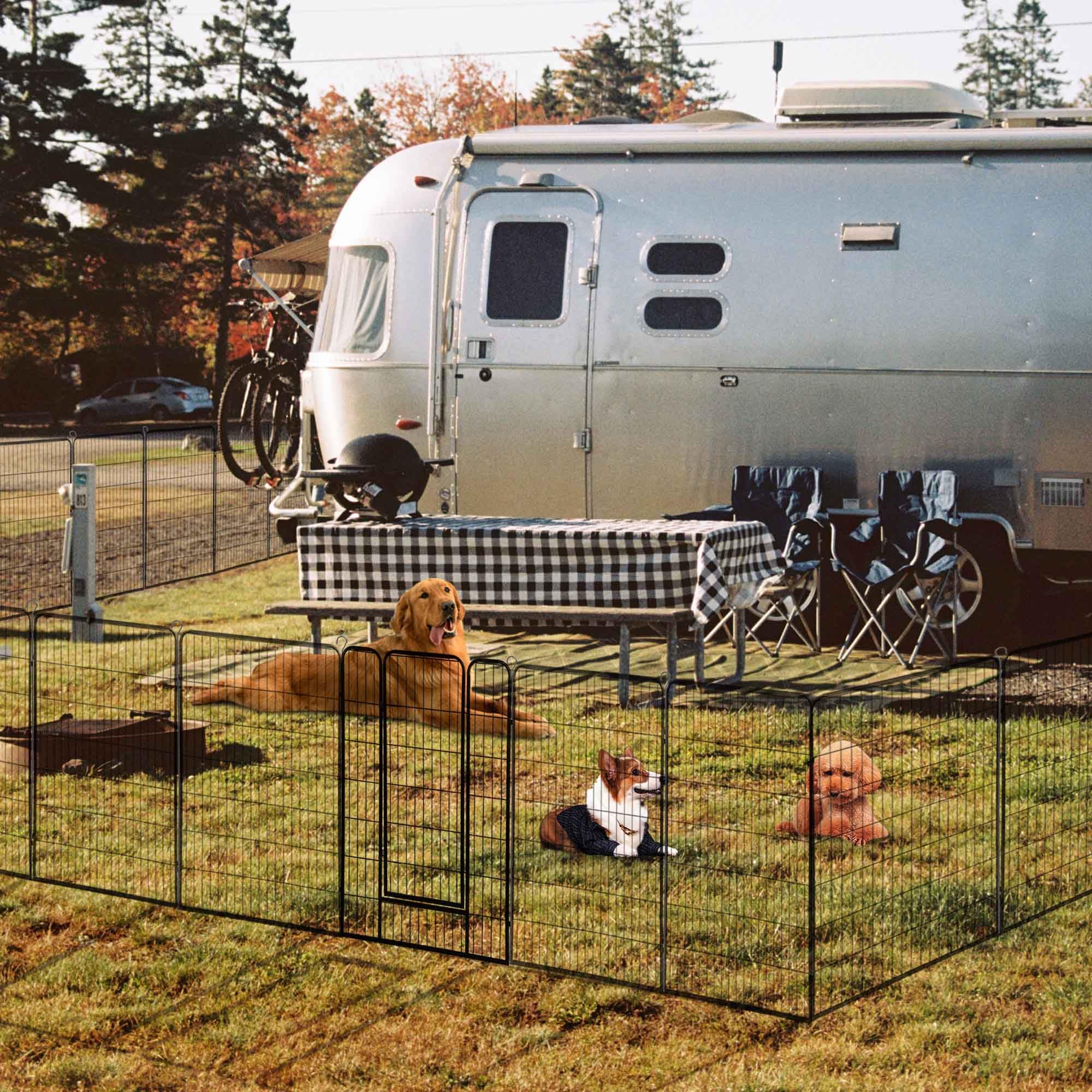 ●PLATINUM PLAYAZ Yescom Dog Playpen Fence Outdoor for Yard, 16 Panels 47 inch